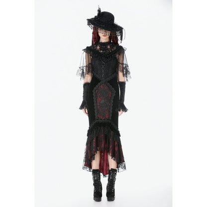 Dark in Love Gothic Elegant Velvet Mermaid Skirt