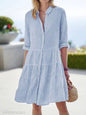 Striped Long-sleeved Shirt Dress