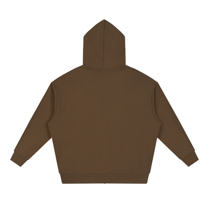 Waran Unisex Loose Solid Full Zip Hoodie