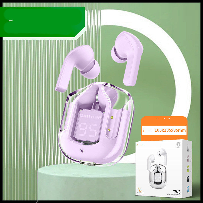 Nouveaux mini écouteurs Bluetooth sans fil transparents avec affichage numérique et réduction de bruit ENC, véritablement sans fil pour le sport et la musique