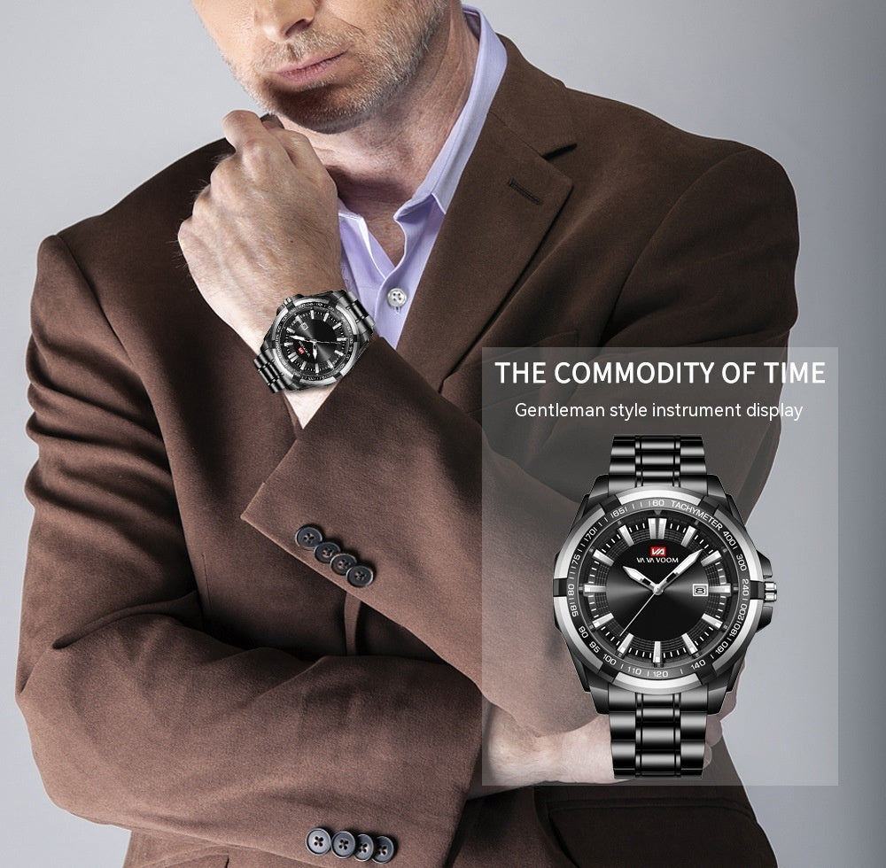 Business Sports Steel Belt Luminous Watch