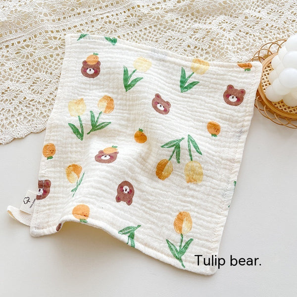 Baby Four-Layer Gauze Towel - Floral Print