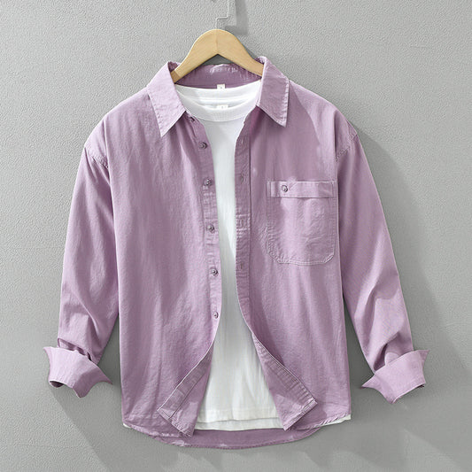 Cotton Simple Long Sleeve Shirt