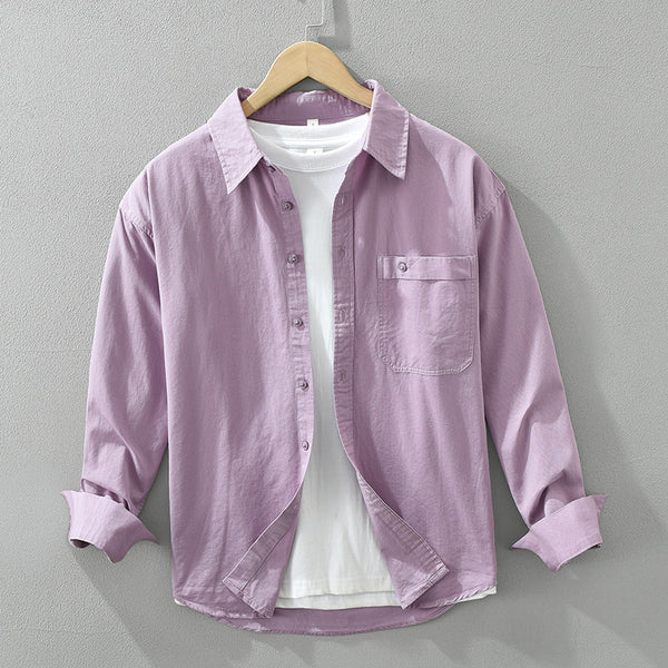 Cotton Simple Long Sleeve Shirt
