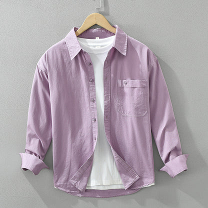 Cotton Simple Long Sleeve Shirt