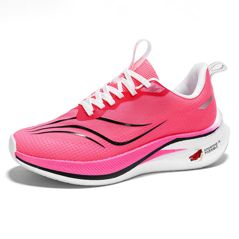 Chaussures de sport pour femmes à plaque carbone, haute élasticité et absorption des chocs