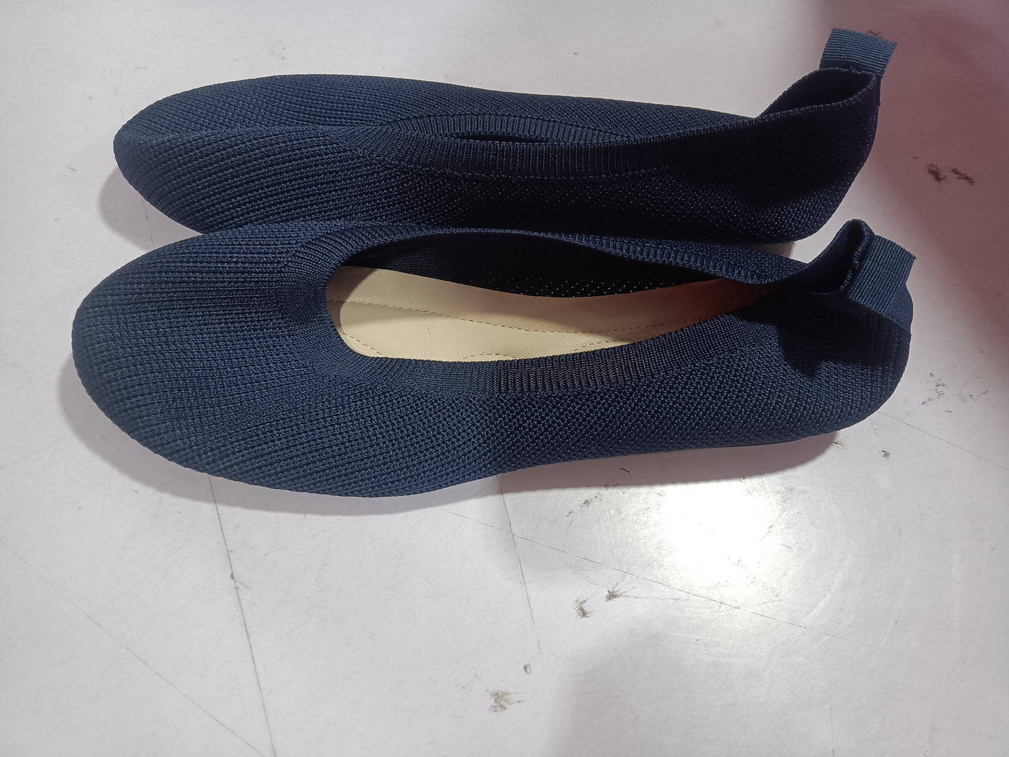 Women's Knit Mesh Slip-On Flat Shoes – Breathable Round Toe Casual Flats