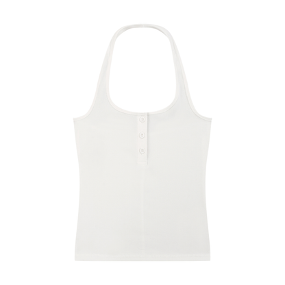 Women's Ribbed Henley Tank Top 250GSM