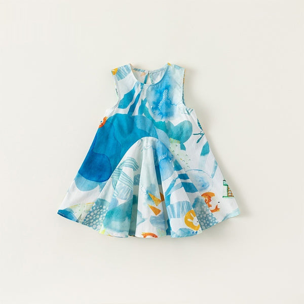 Girls’ Sleeveless Graffiti Summer Dress