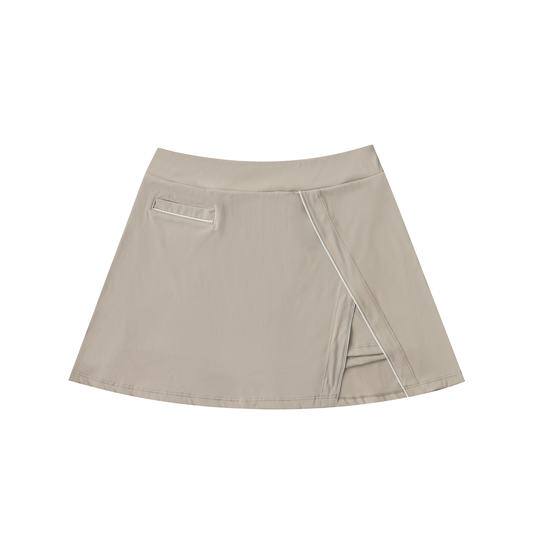 High-Waist Pocketed A-Line Skirt