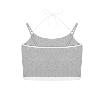 Contrast Binding Halter Tank Top 210GSM