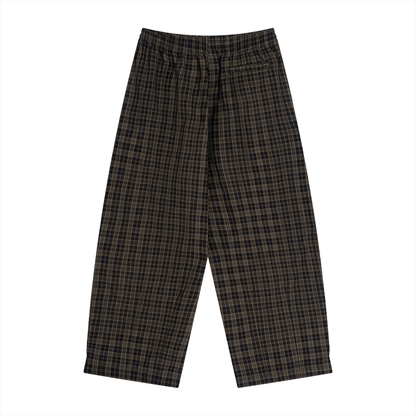 Unisex Plaid Wide Leg Pants 130GSM