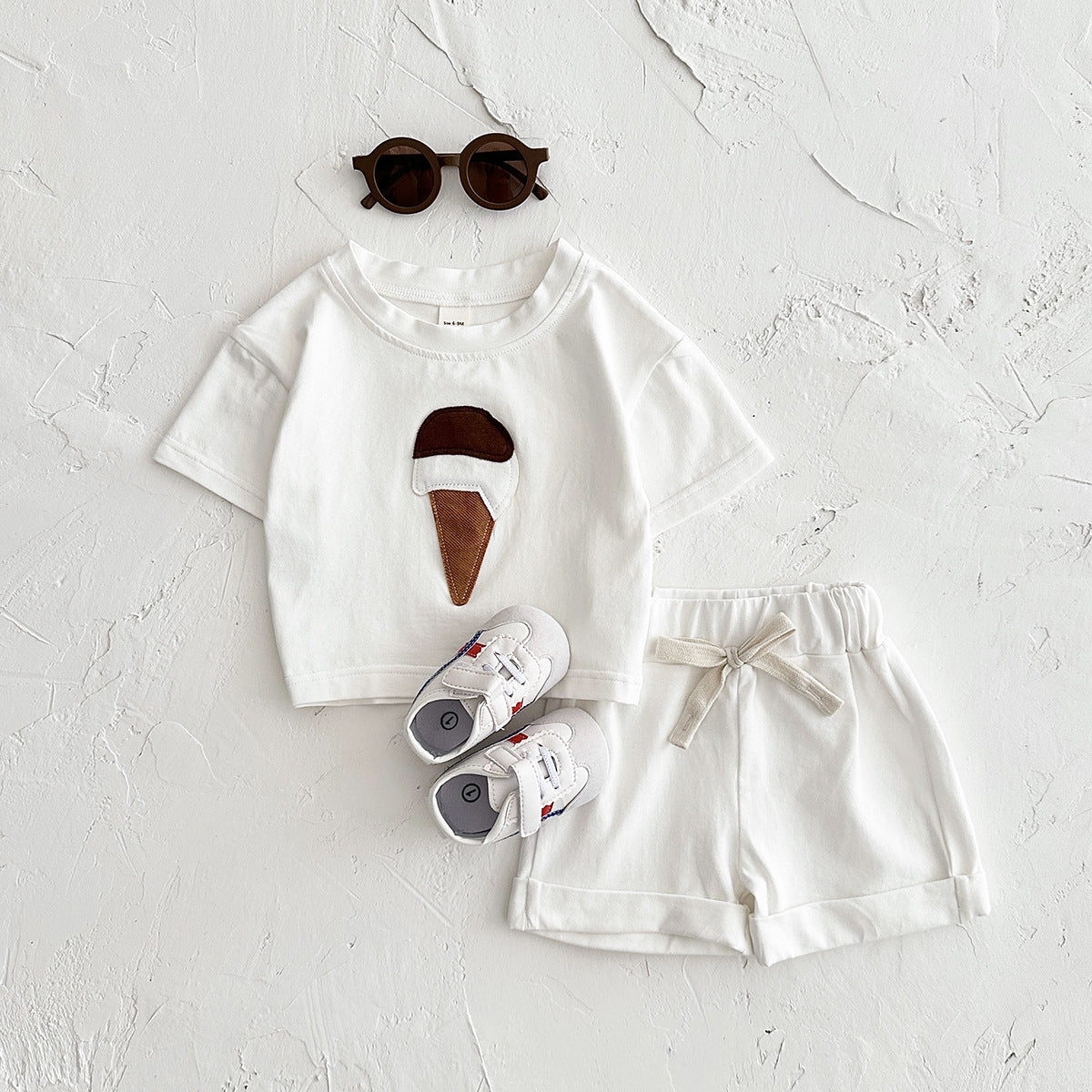 Baby Ice Cream Patch Short Sleeve Suit