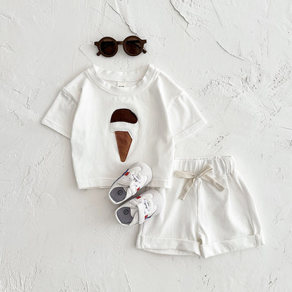 Baby Ice Cream Patch Short Sleeve Suit