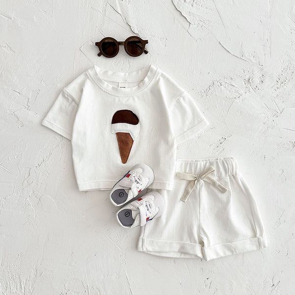Baby Ice Cream Patch Short Sleeve Suit