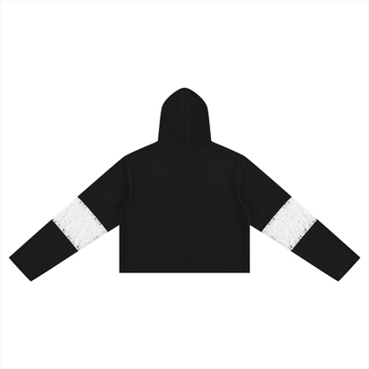 Women’s Cropped Lace-Panel Hoodie