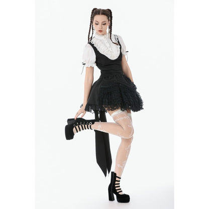 Chemisier noir et blanc en dentelle style cour Dark in Love