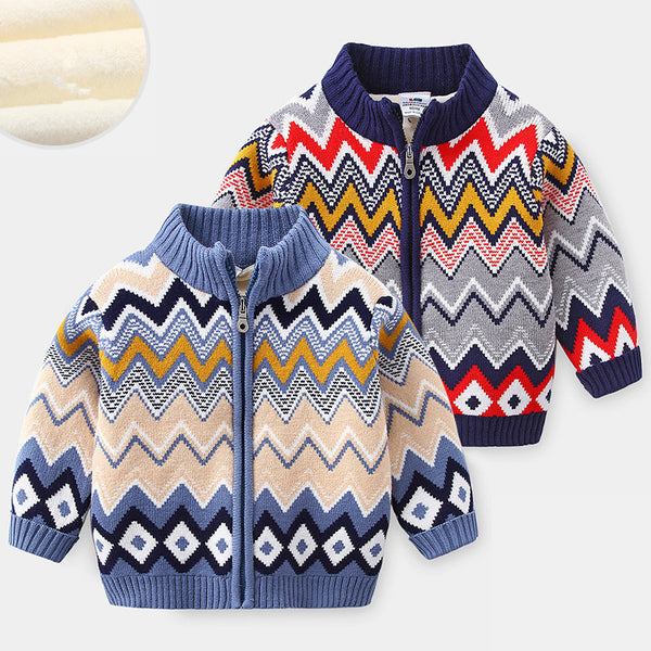 Baby Velvet Zipper Cotton-padded Jacket - Stuffs & Savers