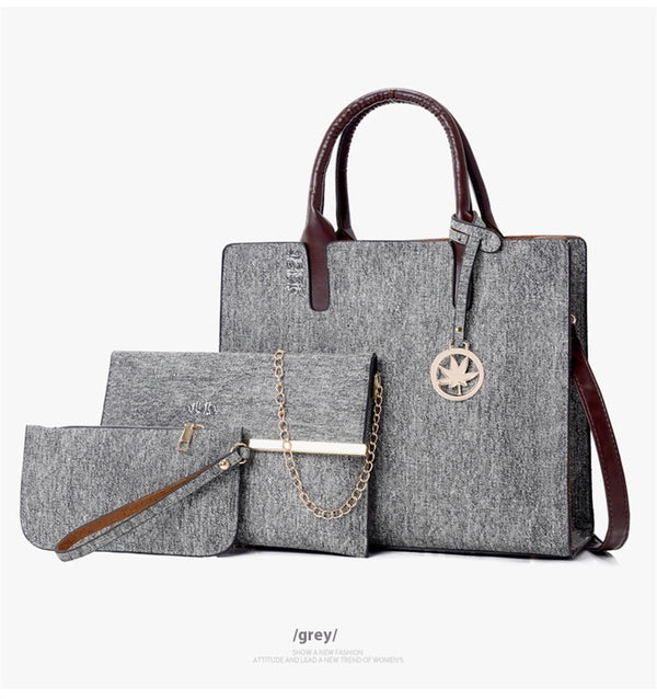 3-Piece PU Leather Handbag Set