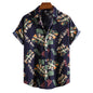 Printed Casual Men's Short-sleeved Shirt Lapel