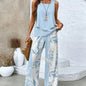 Womens Sleeveless Vest And Pants suits