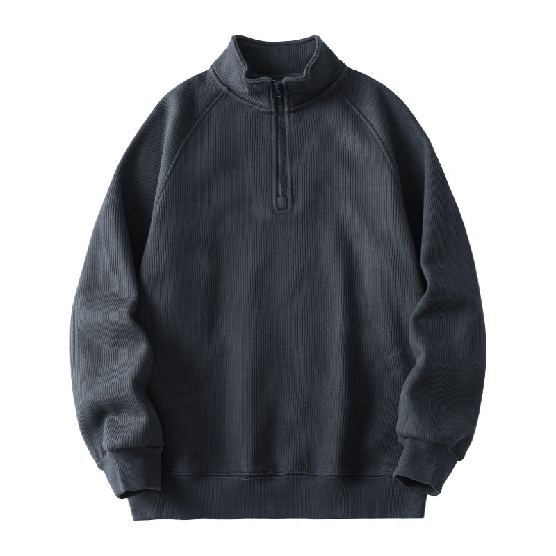 Mens Stand-collar Fleece Sweatshirt