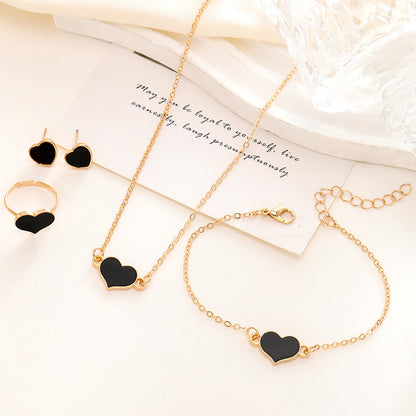 Heart Necklace Suit Jewelry Set