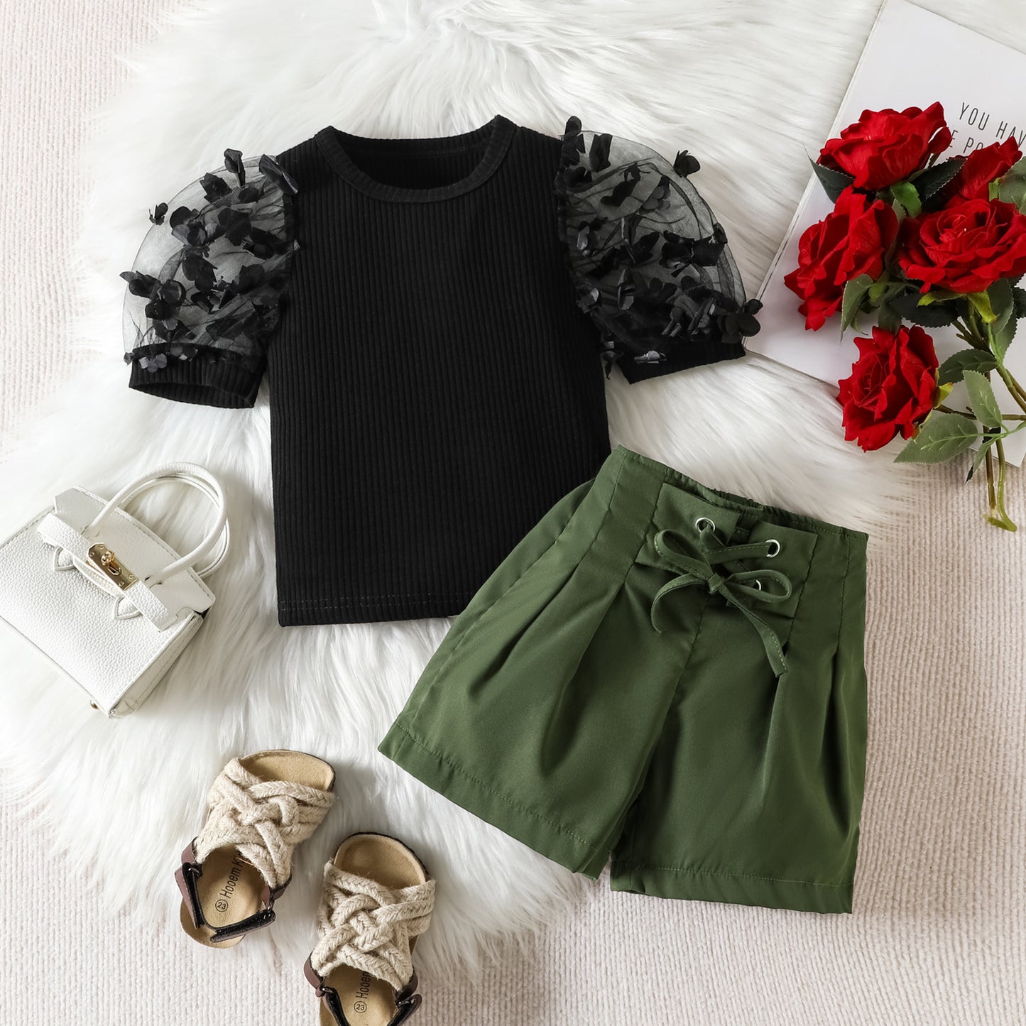Short Sleeve Shorts For Girls Suit