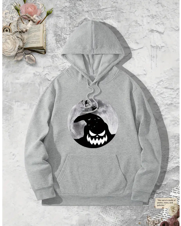 Mens Printed Fleece Hooded Sweatshirt