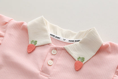 Girls Summer Short Sleeve Shorts Two-piece Set