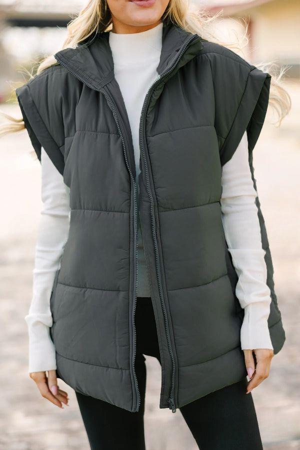 Gilet thermique fin sans manches à col montant