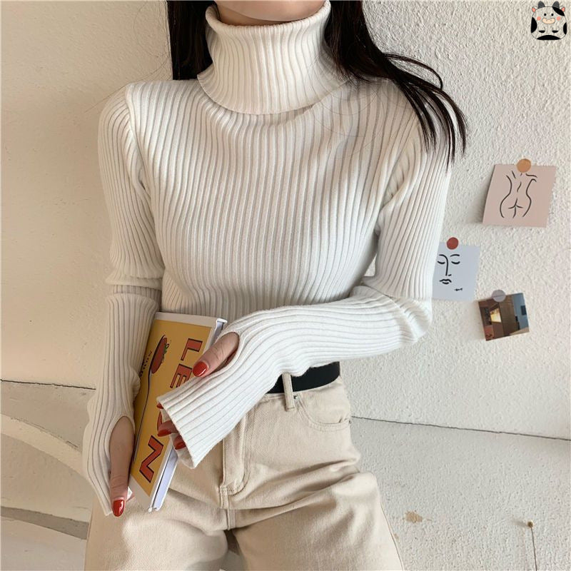 Women's Fashion Turtleneck Slim-Fit Knitted Sweater