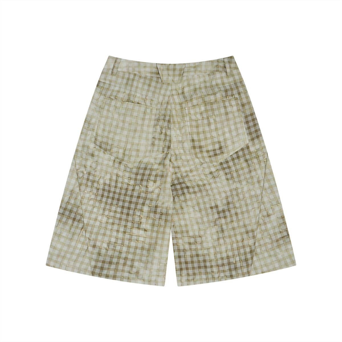 Waran Unisex Vintage Wash Plaid Shorts 110GSM