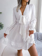 Womens V-neck Long Sleeve Dress