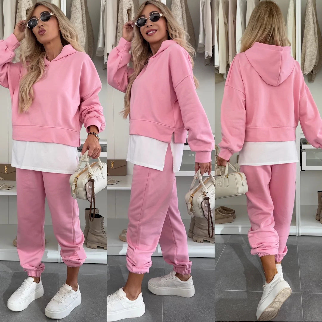 Women's Hooded Sweatshirt & Jogger Set - Two-Piece Sportswear