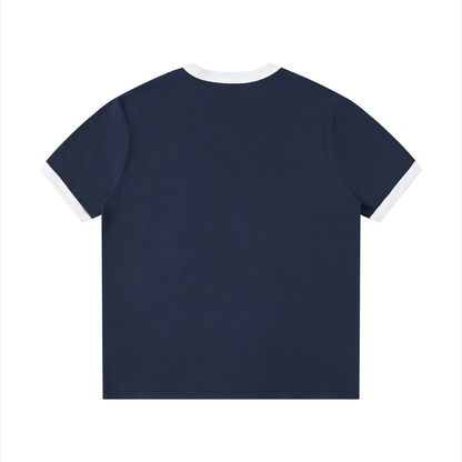 Contrast Edge Ribbed Crewneck T-Shirt