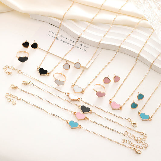 Heart Necklace Suit Jewelry Set