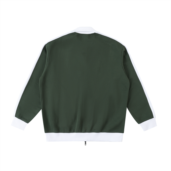 Contrast Trim Stand Collar Jacket