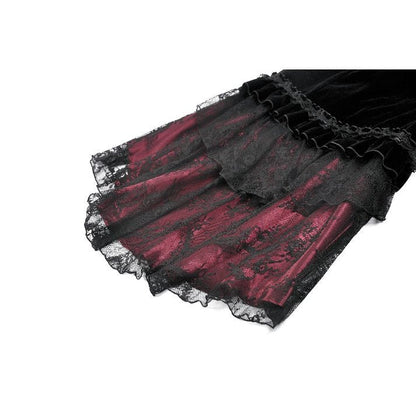 Dark in Love Gothic Elegant Velvet Mermaid Skirt