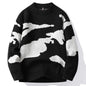 Loose knitted printed sweaters