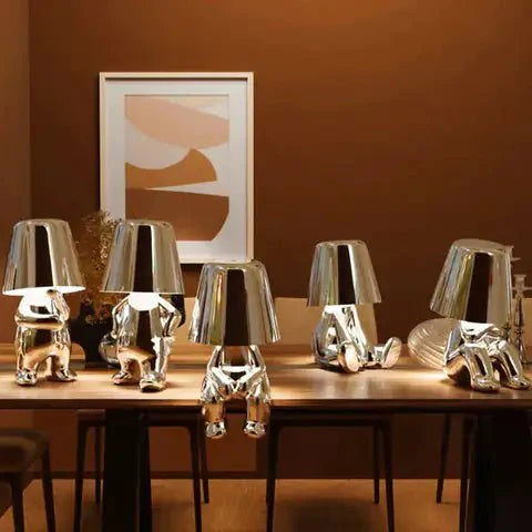 Bedside USB Chargeable Lamp Thinker Silver Edition