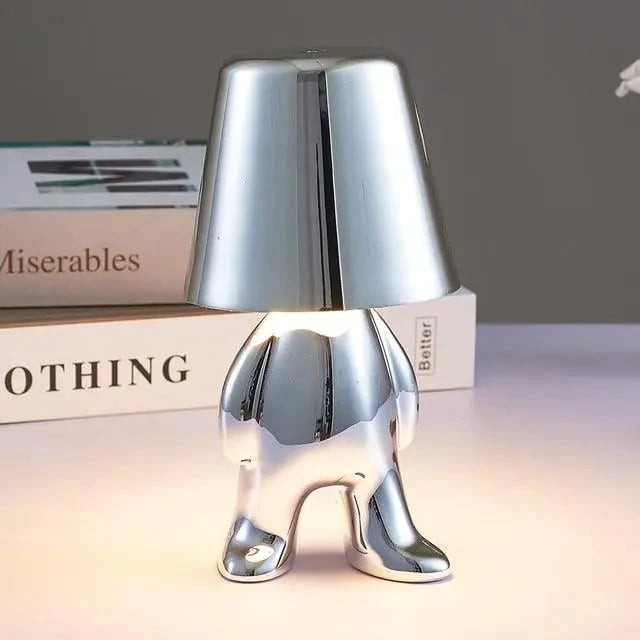 Bedside USB Chargeable Lamp Thinker Silver Edition