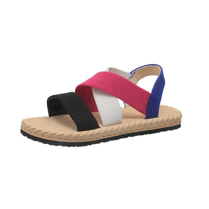 Chaussures Romaines Plates Étudiants Fond Souple Grande Taille Croisées