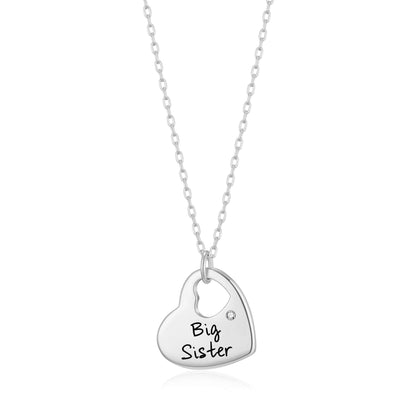 Big Sister Heart Necklace Created with Zircondia® Crystals