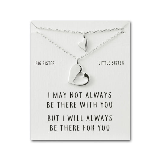 Big Sister Little Sister Piece of My Heart Necklace Set