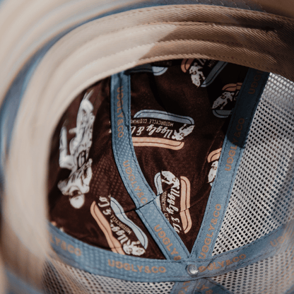 Dusty Blue Flat Track Trucker Hat