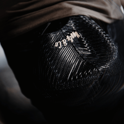 Black Flat Track Trucker Hat