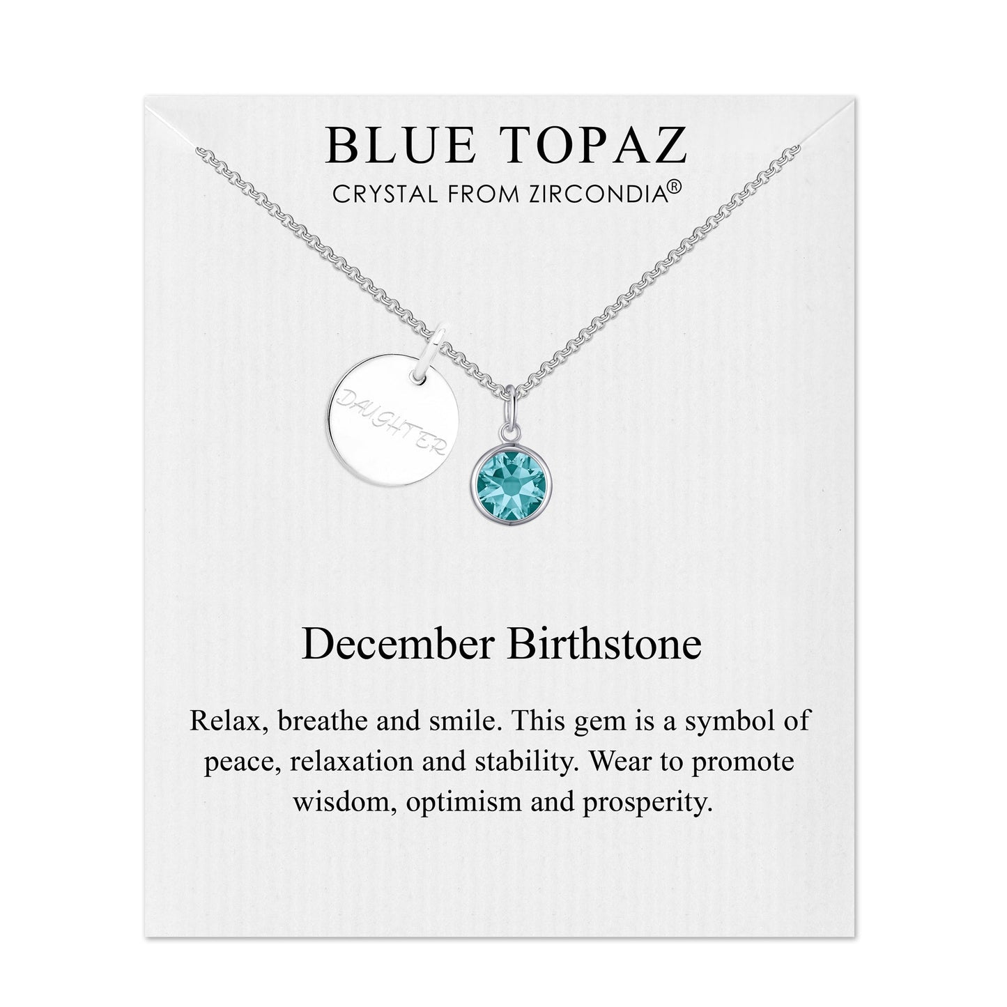 Birthstone Necklace with Daughter Charm Created with Zircondia® Crystals
