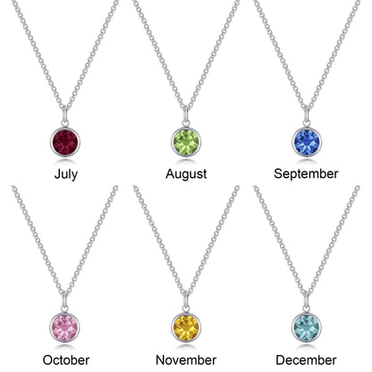 Birthstone Necklace with Mum Charm Created with Zircondia® Crystals
