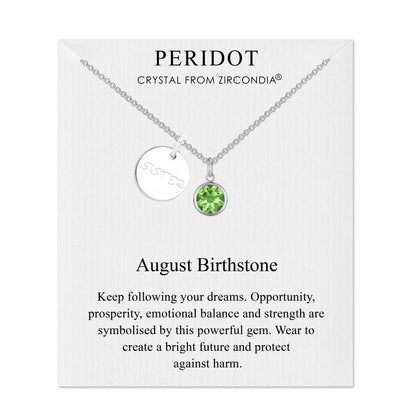 Birthstone Necklace with Sister Charm Created with Zircondia® Crystals
